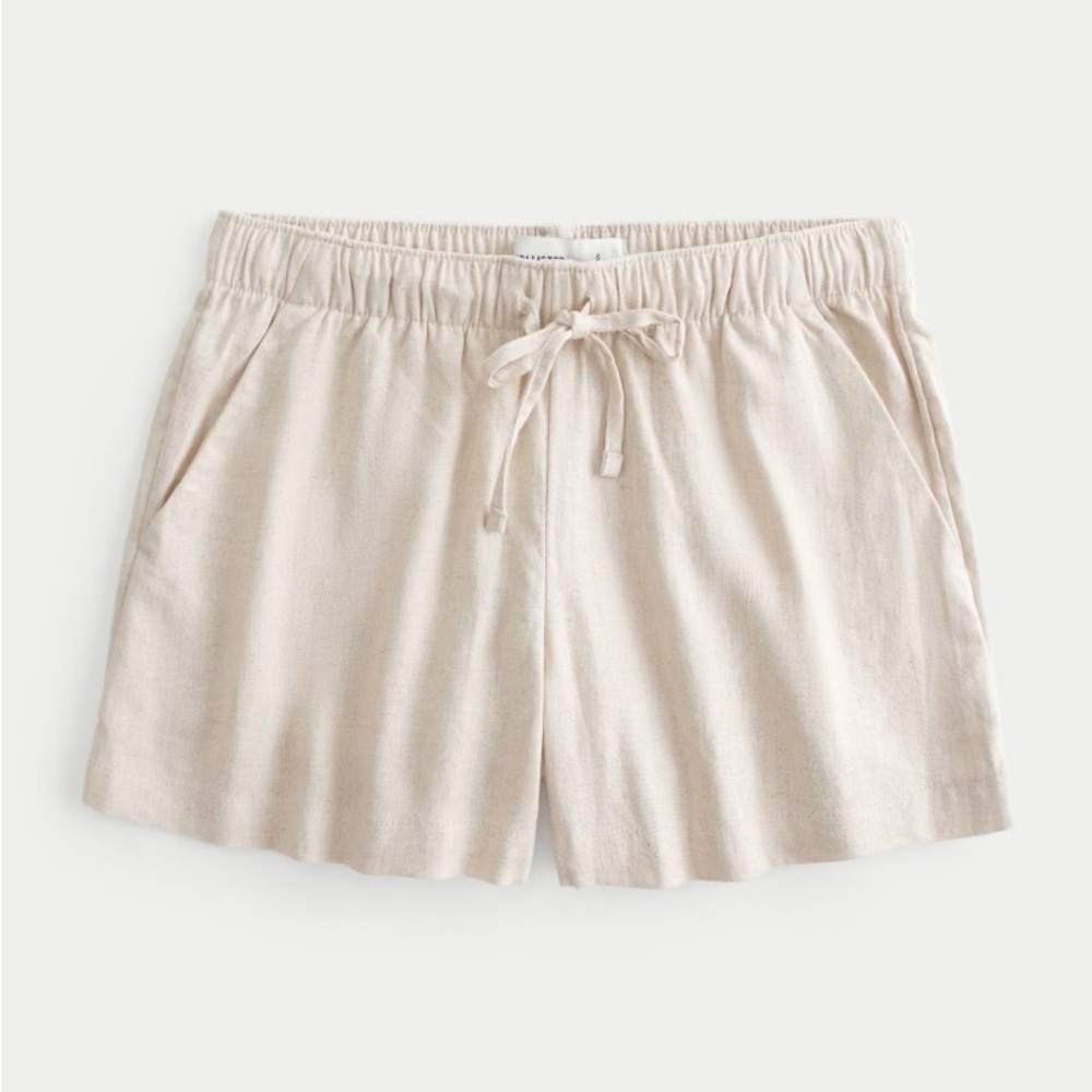 Beige Hollister linen blend shorts